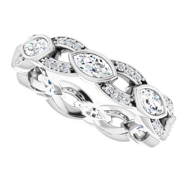 1.36 ct. Marquise & Round Diamond Eternity Band-VIRABYANI